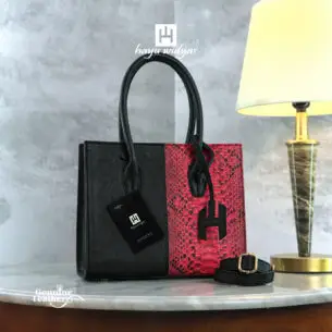 HAYU WIDYAS Tote bag kulit - Pink Hitam