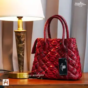 HAYU WIDYAS Hattan bag kulit - Hijau Pink Biru