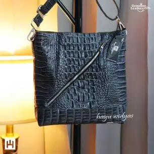 HAYU WIDYAS Edhen tas kulit asli berkualitas - Abu Abu - Kantong Tote - Slempang