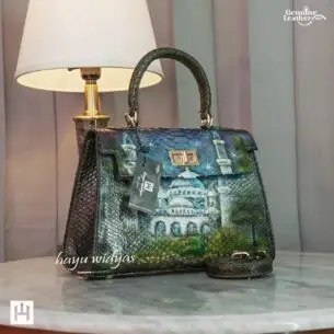 HAYU WIDYAS Narva tas Dual kulit asli berkualitas - Tas Wanita Green