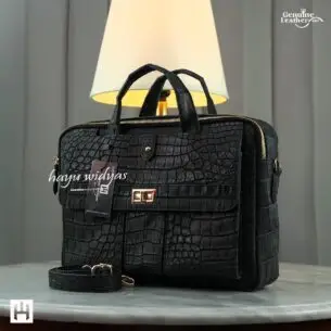 HAYU WIDYAS Jenewa tas kulit asli berkualitas - Tas Pria - Black