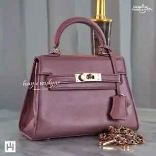 HAYU WIDYAS KALE bag kulit - Burgundy krem