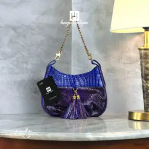 HAYU WIDYAS Joanna tas Dual kulit asli berkualitas - Biru Ungu