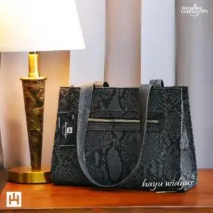 HAYU WIDYAS Tote tas kulit asli berkualitas - Tas Wanita - Grey