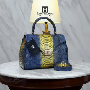 HAYU WIDYAS Macau bag kulit - Biru Hijau