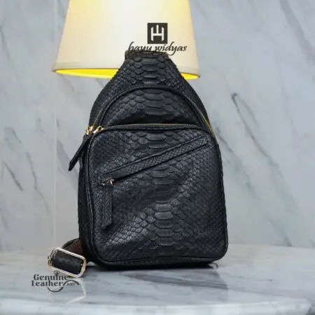 HAYU WIDYAS Cross Body tas kulit asli berkualitas - Tas Pria 19cm