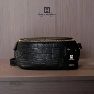 HAYU WIDYAS Waist tas kulit asli berkualitas - Tas Pria 23cm